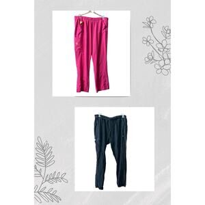 ScrubStar Pants 2X Elastic Waist Drawstring Pocket Reflective 2 pcs Plus Size